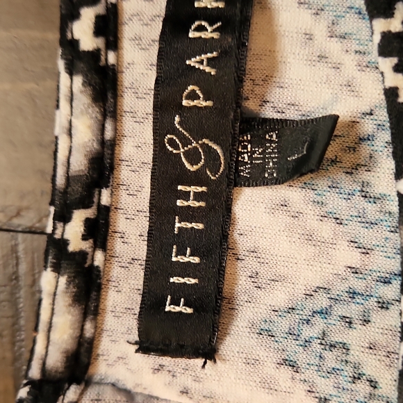 Fifth Park Green and Black Chevron Classic Women's Size Large Casual Dress - Picture 5 of 8